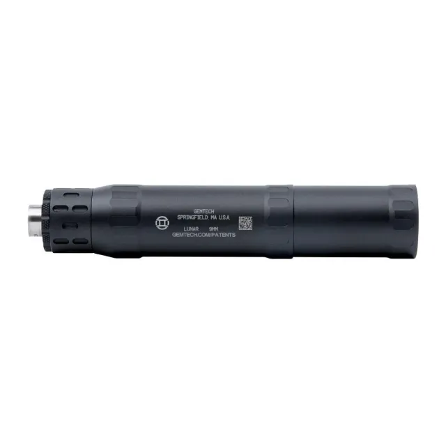 Gemtech 12711U Lunar 9 Suppressor, 9mm, 7"/4.7", 10oz/7oz, Black Aluminum