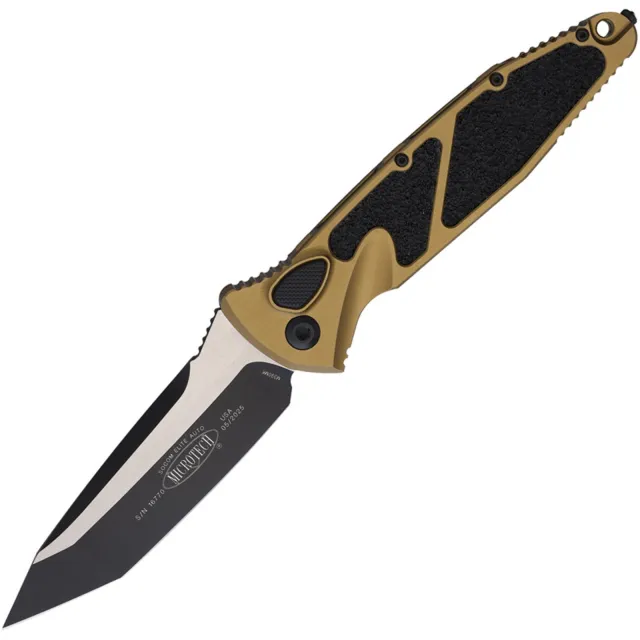 Microtech Socom Elite 161A-1TA 3.98 In T/E Auto Black Tan Aluminum Handle - MICROTECH for sale at Iron and Lace