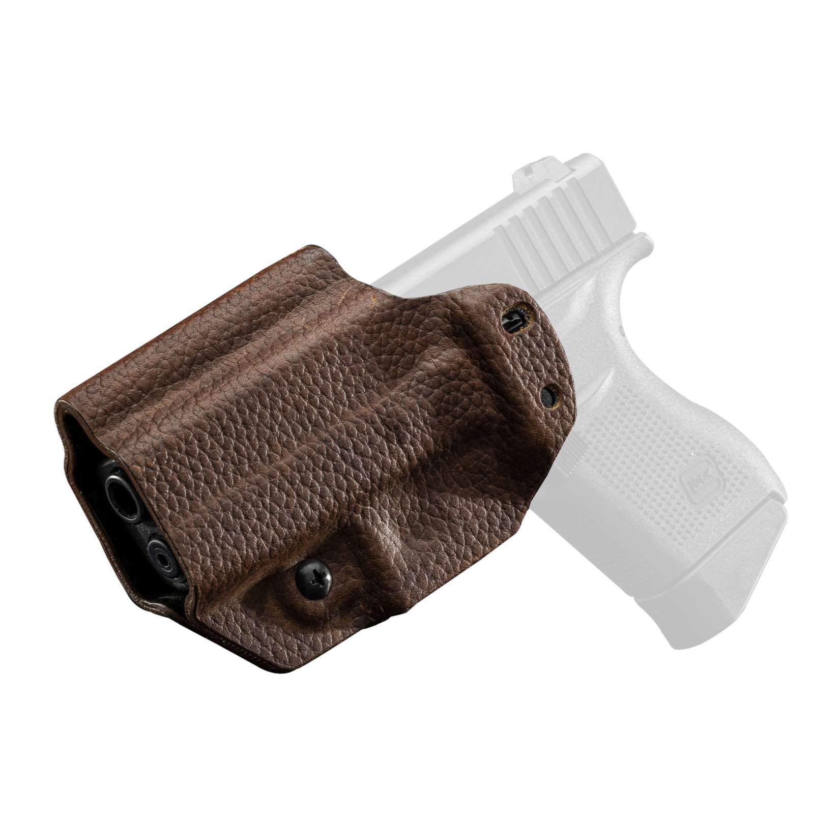 Mission First Tactical H3-GL-3-BR1 Hybrid Leather Holster Glock 43 Brown - Mission First Tactical