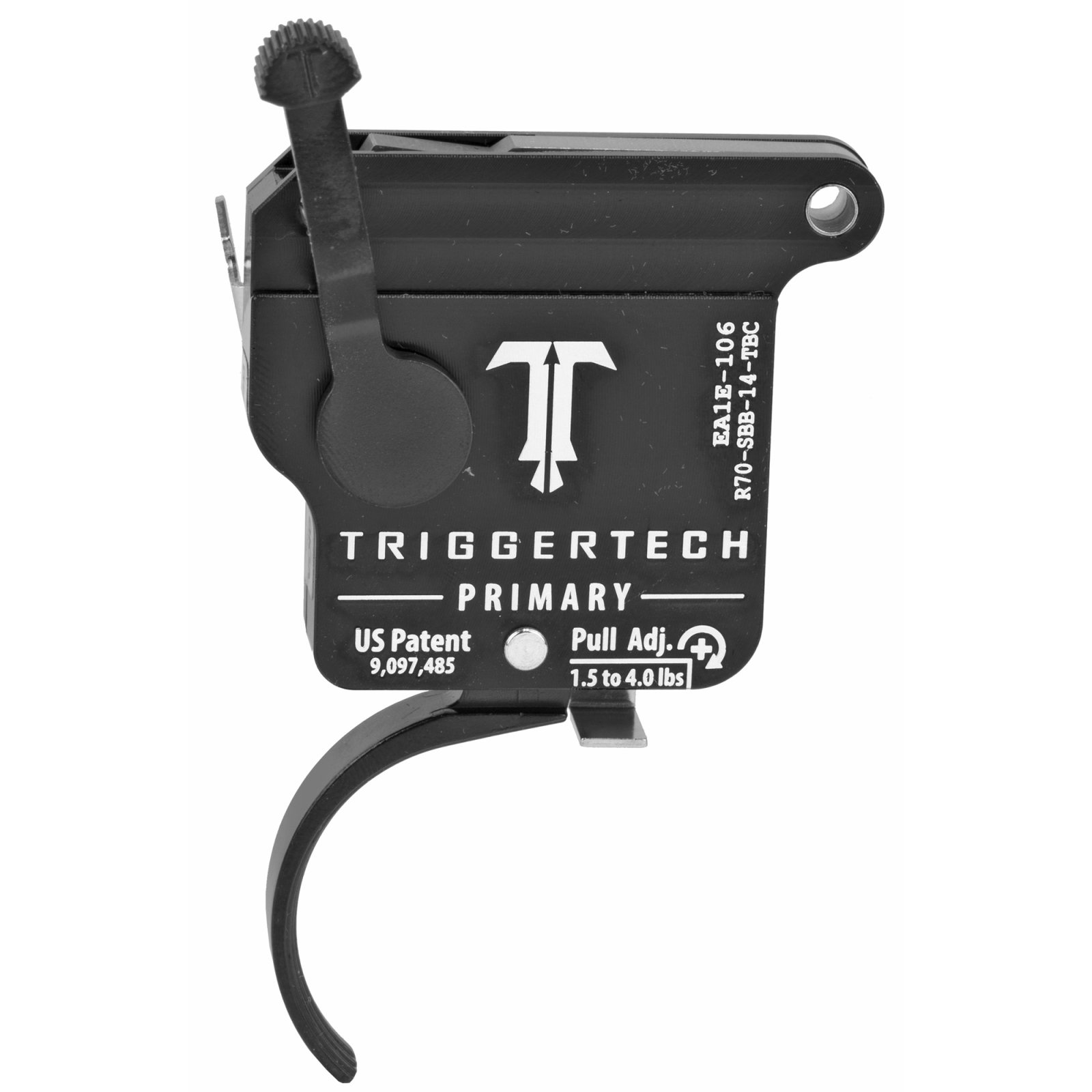 TriggerTech R70SBB14TBC Remington 700 Curved Trigger 1.5-4 lbs Black - TriggerTech