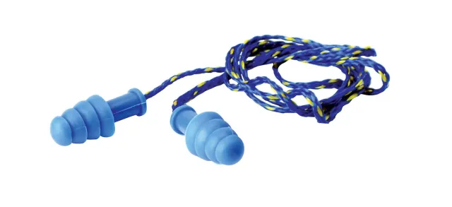 Walker's GWPTPRCORDBL Corded Rubber Ear Plugs 27 dB In The Ear Blue Adult - Walker's