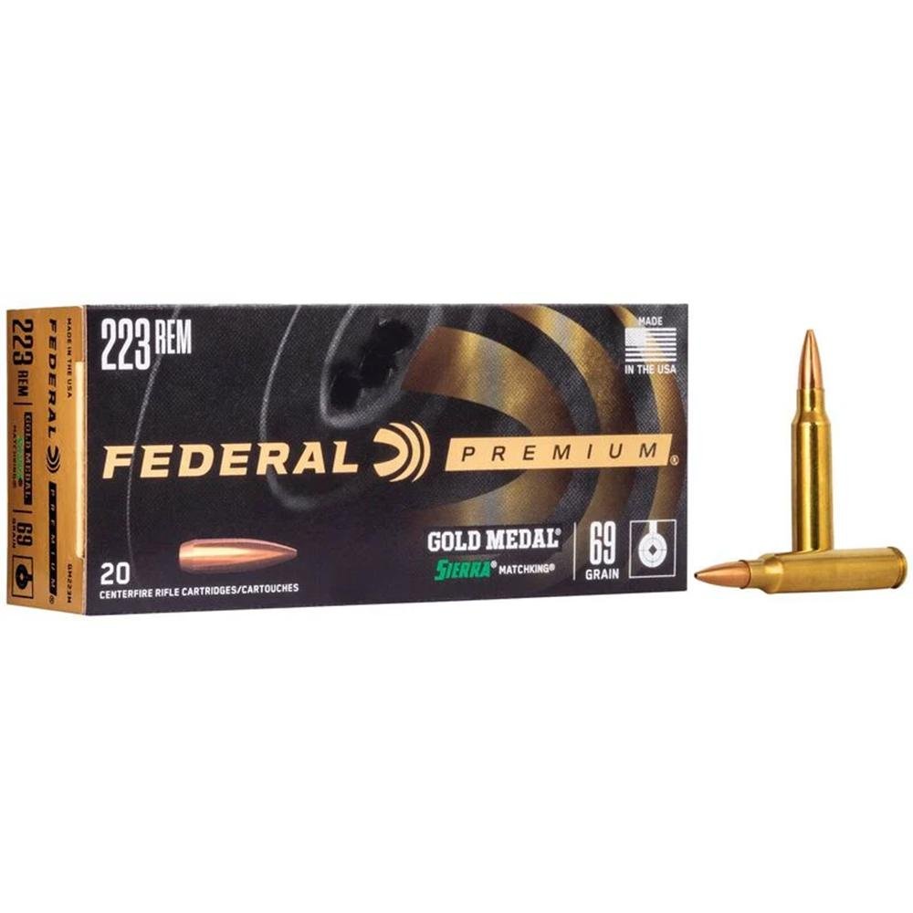Federal GM223M 223 Rem 69 Grain Sierra MatchKing BTHP 20 Rounds - Federal Premium Ammunition - 223 Rem