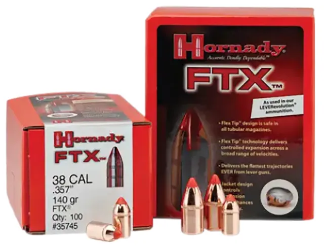 Hornady 44105 FTX Hunting 44 Caliber .430 225 gr Flex Tip eXpanding - Hornady Manufacturing Company - 44 Caliber