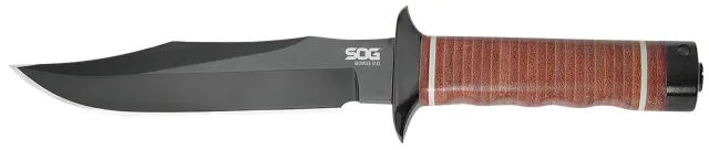 SOG Bowie 2.0 S1TL Knife 6.4 In AUS8 SS Blade TiNi Leather Handle - SOG
