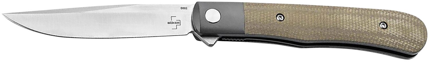 Boker 01BO930 Trapper 3.23" Nitro-V Blade Micarta Handle Flipper Knife - Boker