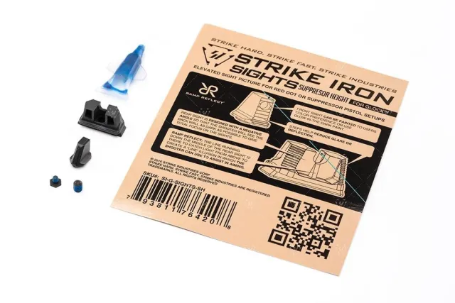 Strike Industries MP9SIGHTSSH Iron Sights SUS630 Hardened Black - Strike Industries - SUS630 HARDENED STAINLESS STEEL