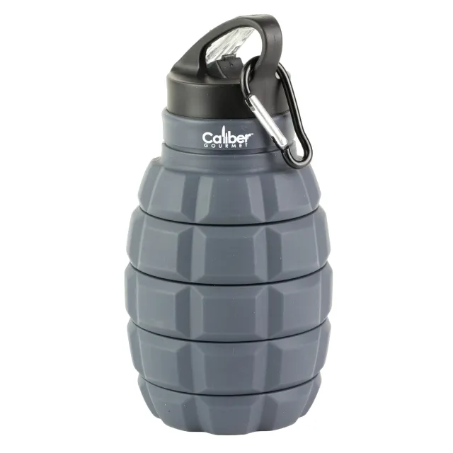 Caliber Gourmet CBG-TMS-GRENADE Silicone Collapsible Grenade Water Bottle 580ml - Caliber Gourmet