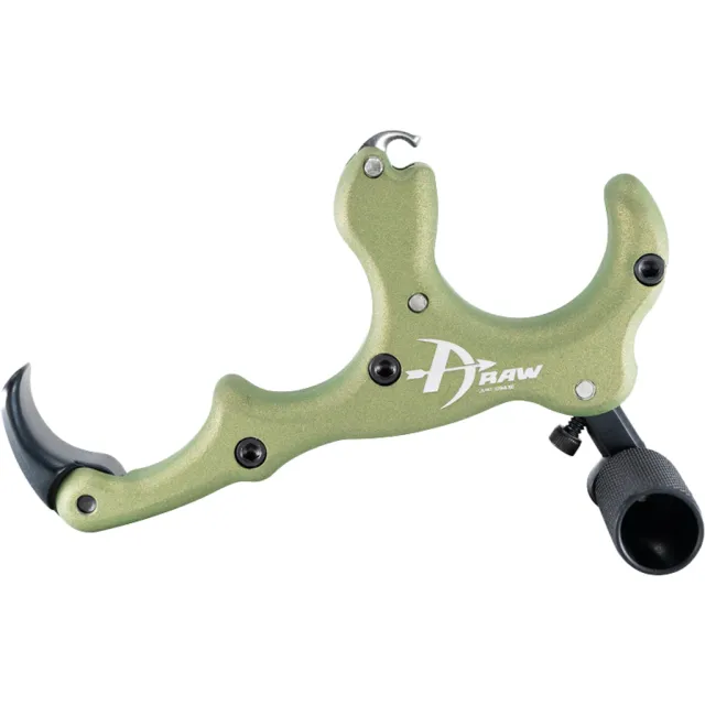 B3 DRAW-OHCG Open Hook Release, Crocodile Green, 3/4 Finger Handle - B3