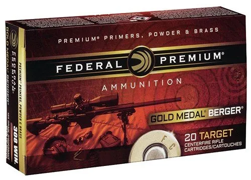 Federal GM308BH185 308 Win 185 Gr Berger OTM 20 Rounds Match Ammo - Federal Premium Ammunition - 308 Win