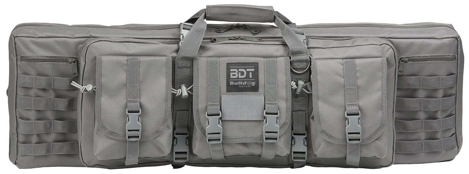 Bulldog BDT6037SG Tactical Double Rifle Bag 37 in Seal Gray Nylon - Bulldog