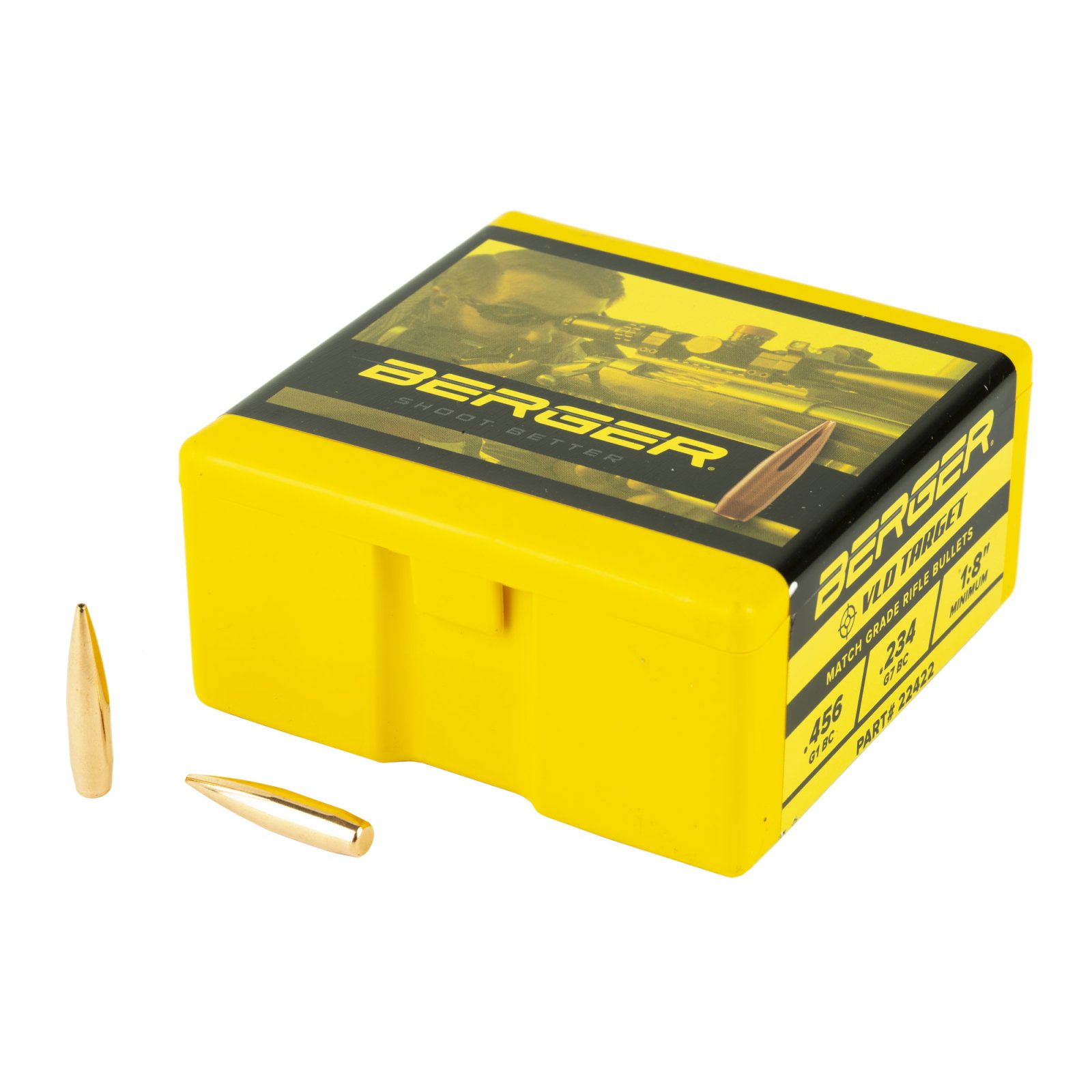 Berger 22422 VLD Target 22 Cal 80gr Bullets 100/Box - Berger Bullets - 22 Caliber