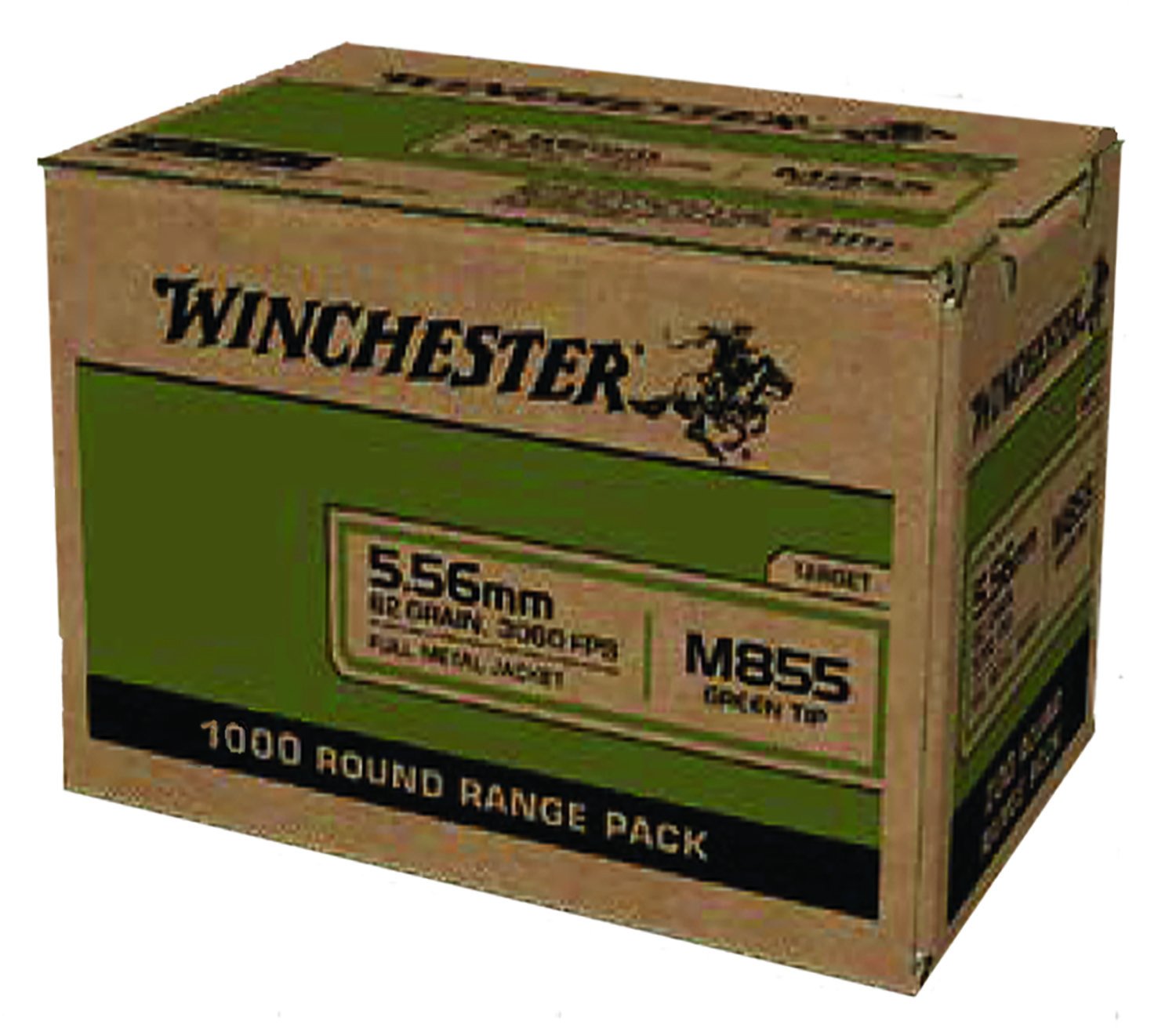 Winchester Ammo WM8551000 USA M855 Green Tip 5.56x45mm NATO 62 gr Full Metal Jacket (FMJ) 1000 Per Box/1 Cs - Winchester - 5.56x45mm NATO