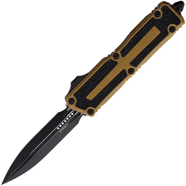 Microtech Scarab II G3 3.97 In DE STD Black Tan ALU HNDL