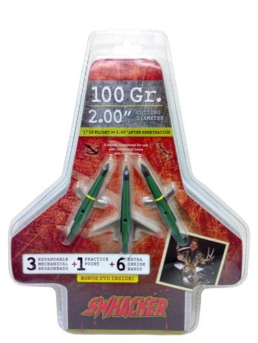 Swhacker Broadhead 2-Blade 100Gr 2" CUT 3/Pk SWH00207 - Swhacker