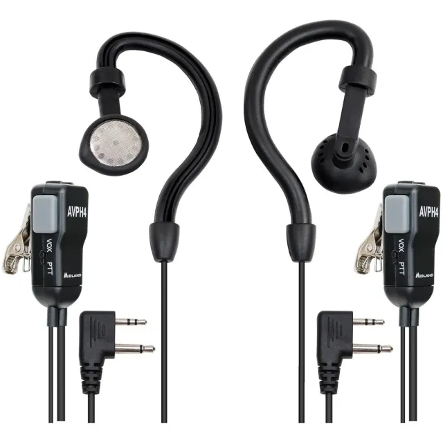 Midland AVPH4 Right-Ear Headset Push-to-Talk VOX GMRS/FRS Radios - Midland