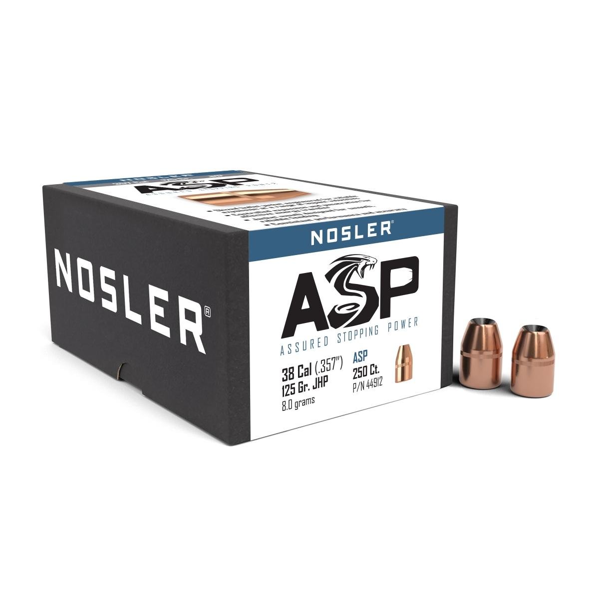 Nosler ASP-38 Pistol Bullets 125g JHP .357" 250ct - Nosler - .357
