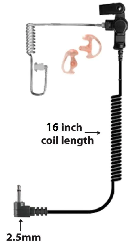 EAR 1069XC Audio Tube Earphone 16' Cable 2.5mm Connector