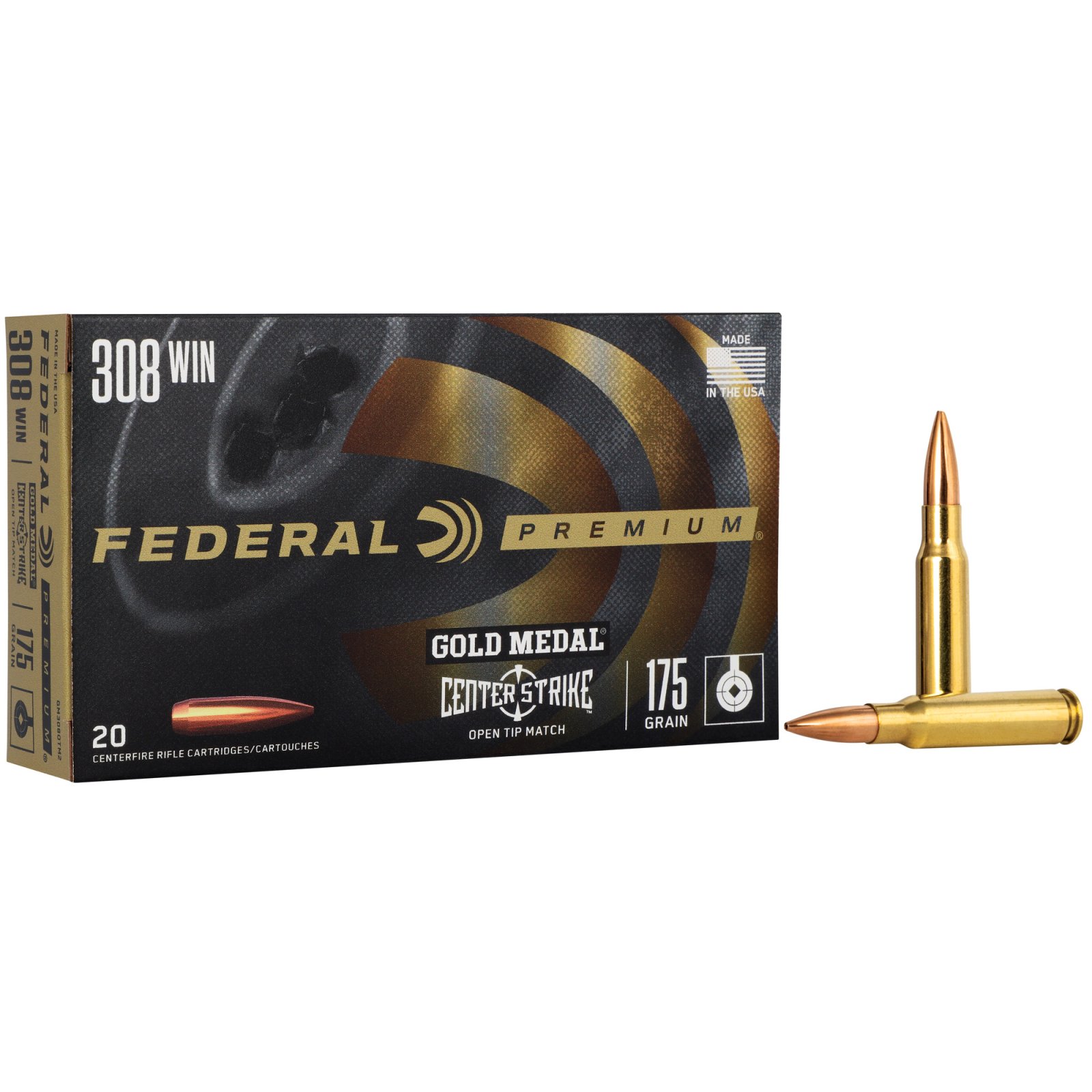 Buy Federal GM308OTM2 308 Win 175 Grain Open Tip Match 20 Rounds Per Box online