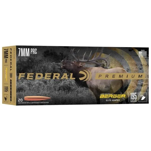 Federal Cartridge Co. Berger Elite Hunter 7mm PRC 195gr HPBT 2760 fps 20/ct - Federal Cartridge Co.