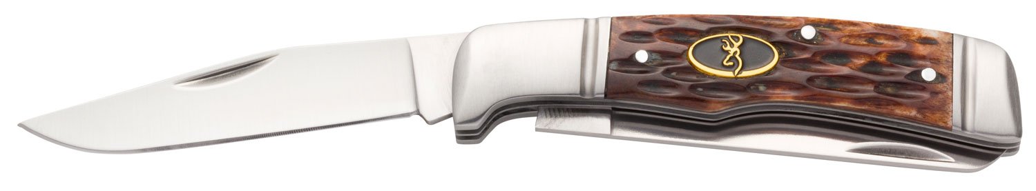 Browning Joint Venture 2 Blade Jigged Bone Folding Knife - Browning