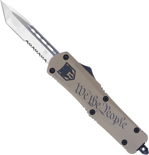 Cobratec FS3 OTF We The People 3" Tanto Serrated Knife MWTPFS3TS - CobraTec Knives
