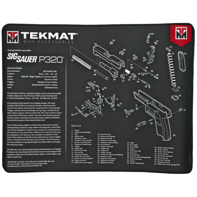 Buy TekMat 15x20 Ultra Premium Gun Cleaning Mat Sig Sauer P320 online