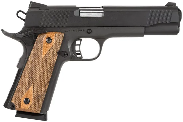 Citadel M1911 Fullsize .45ACP Matte Black Pistol: Stainless Steel Barrel, Wood Grips, 8 Round Capacity, Single Action, Ambidextrous Safety, Skeletonized Trigger - Citadel - 45 ACP for sale at Gun Club HQ