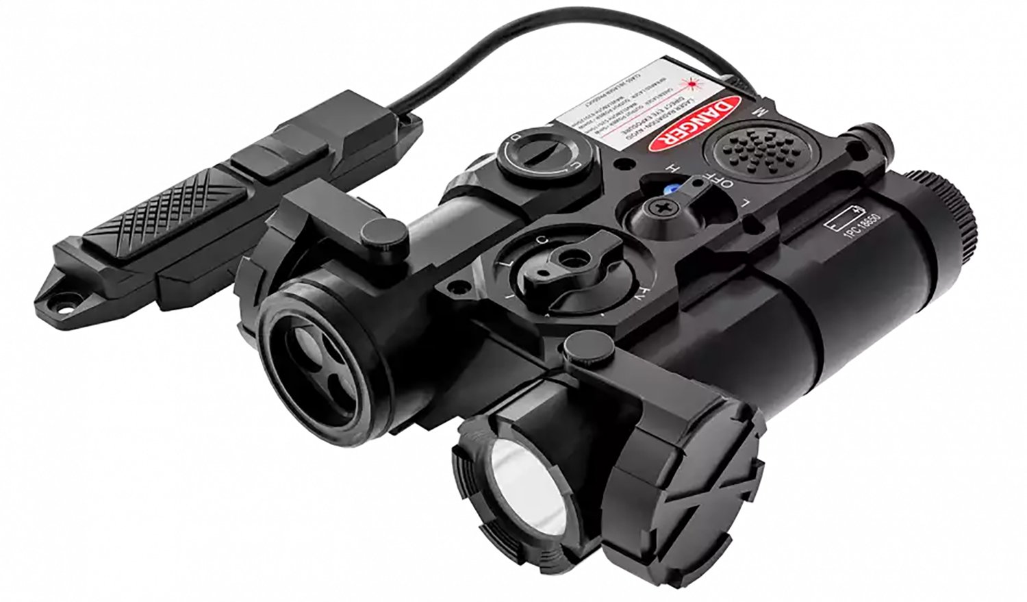 AGM Global Vision WLADCLA1B1 Black Green Laser IR Pointer 300 Lumen LED - AGM Global Vision