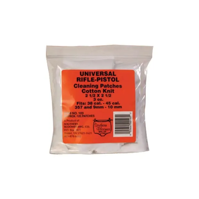 Southern Bloomer Universal Rifle Pistol Cotton Cleaning Patch 2.5x2.5 130pk - Southern Bloomer