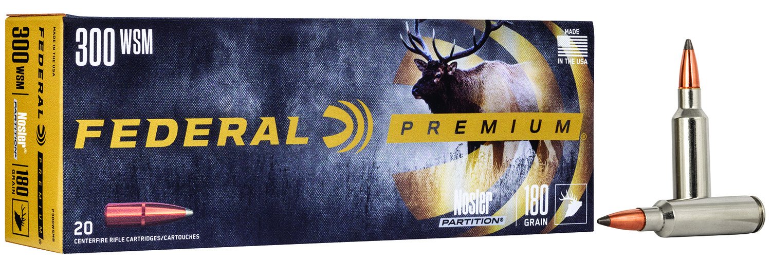 Federal P300WSMB 300 WSM 180 Grain Nosler Partition 20 Rounds per Box - Federal Premium Ammunition - 300 WSM