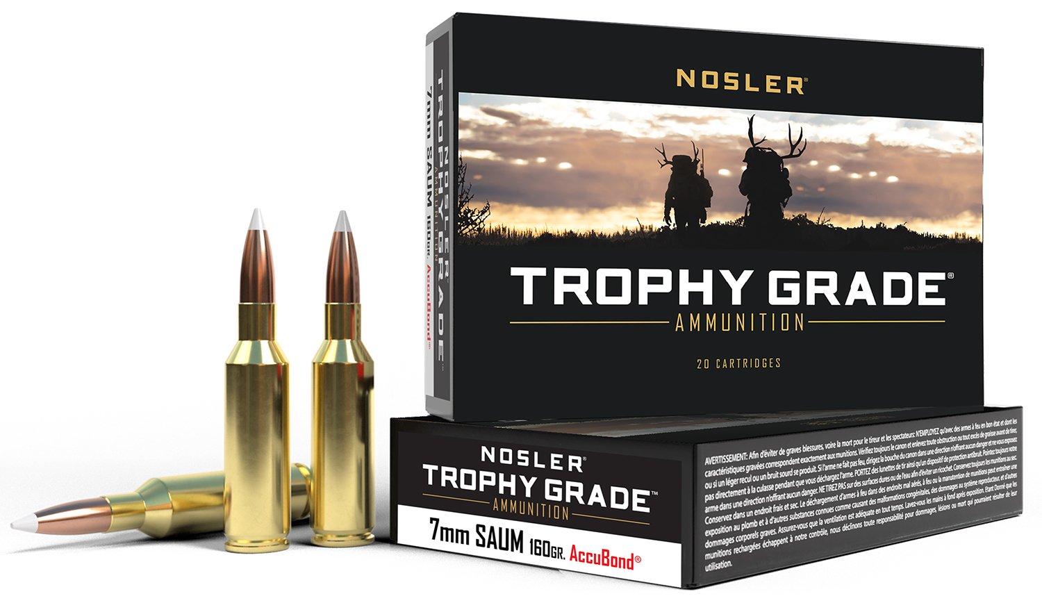 Nosler Trophy Grade 7mm SAUM 160gr AccuBond 20 Rounds 60045 - Nosler - 7mm Rem SA Ultra Mag