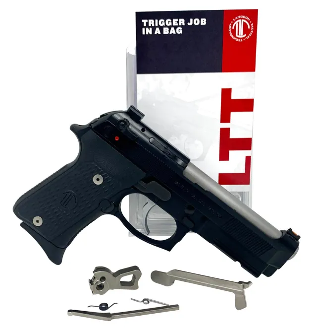 Langdon Tactical Tech LTTTJIBOP13N Trigger Job In A Bag Nickel Curved Fits Beretta 92/96/M9 not A1 Right Hand - LTT