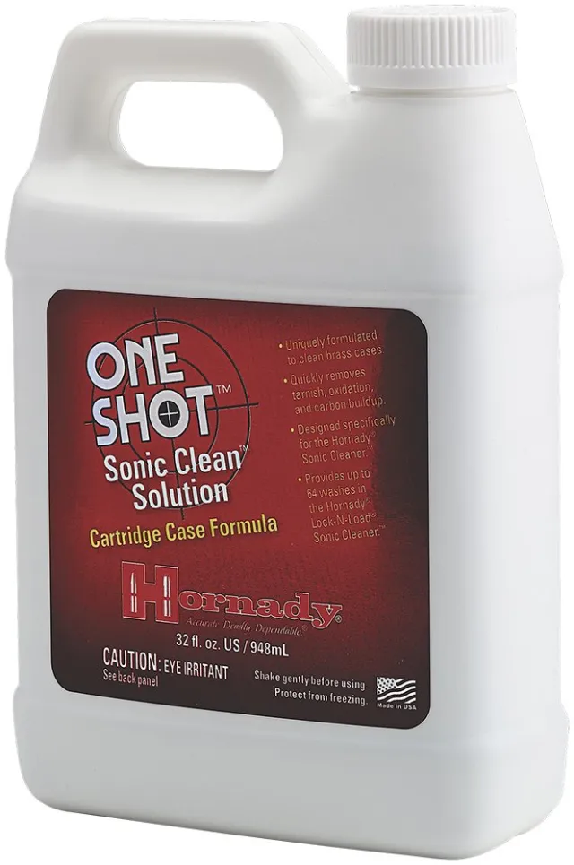Hornady 043360 Sonic Clean Solution - Brass Cleaner - Removes Tarnish - 32 oz Bottle - Hornady - 32 OZ