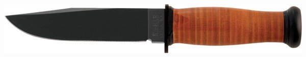 Buy KA-BAR 2225 Mark I Knife 5.125" Leather Handle 1095 Cro-Van Sheath USA Made online