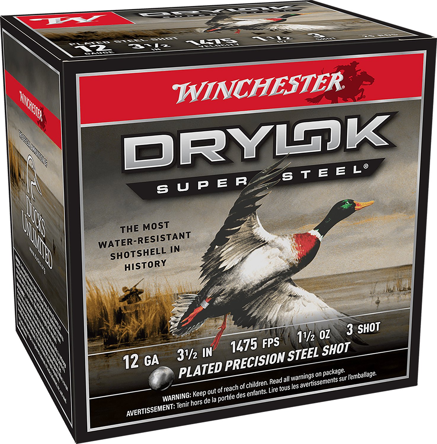 Winchester DryLok Super Steel 12 Gauge Ammo 3.5" 1.5oz #3 Shot 1475fps - Winchester - 12 Gauge