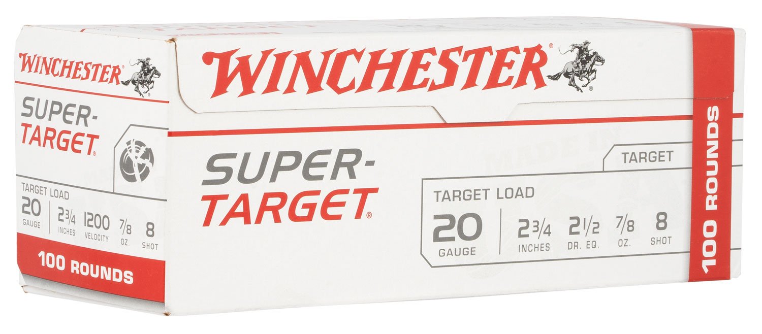 Winchester Super-Target 20 Gauge 2.75" 7/8 oz 1200 fps 8 Shot Ammo - Winchester - 20 Gauge