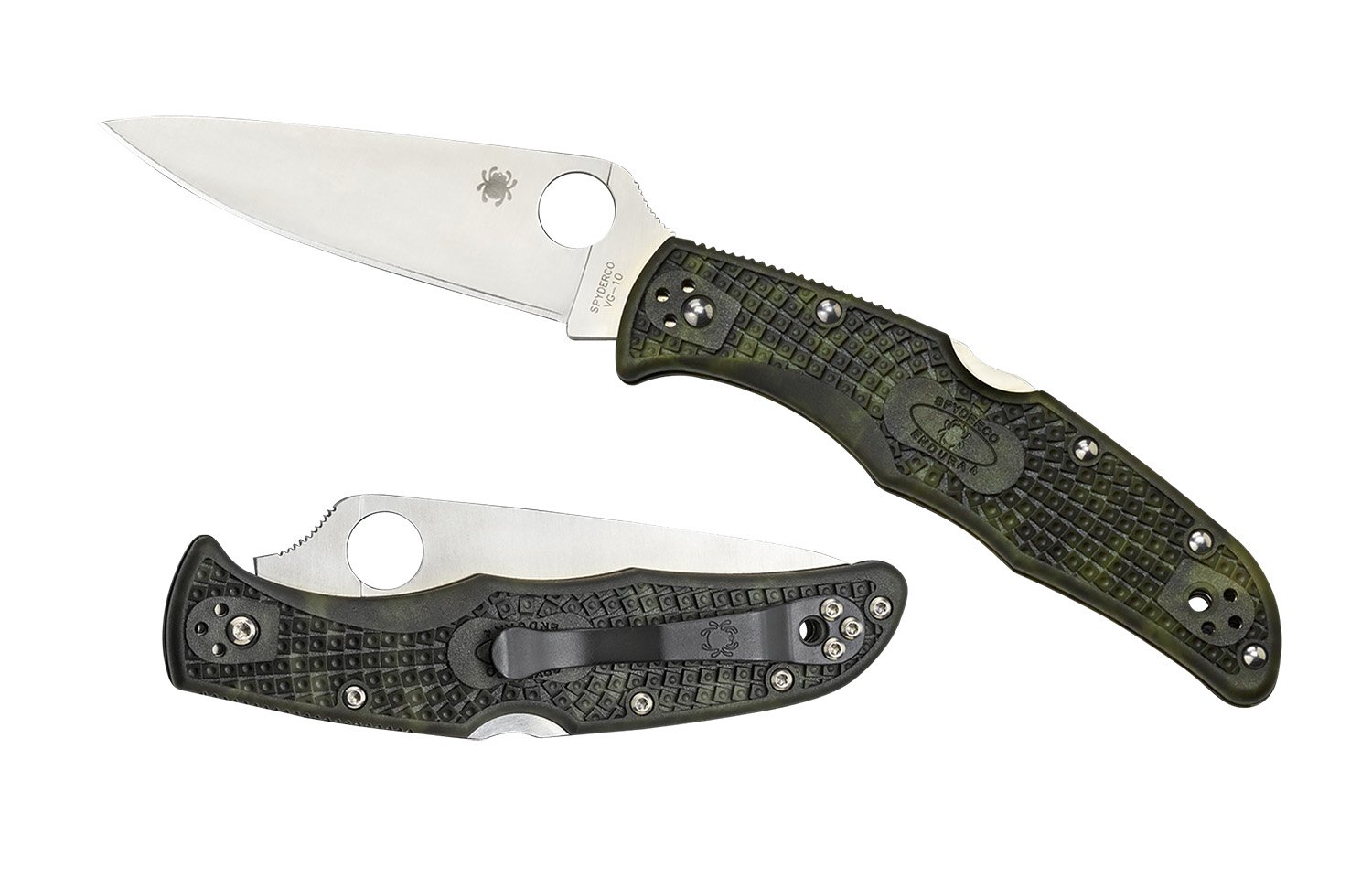 Spyderco C10ZFPGR Endura SL-PL Zome Green Handle Knife - Spyderco