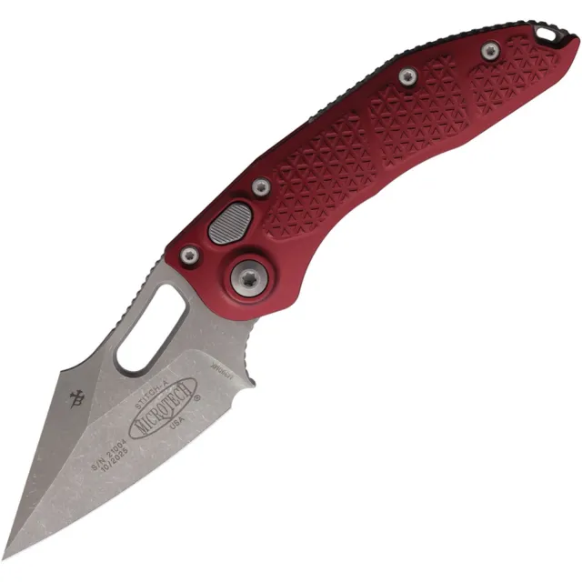 Microtech Stitch Auto S/E 3.75 In Apocalyptic Merlot Alu Handle