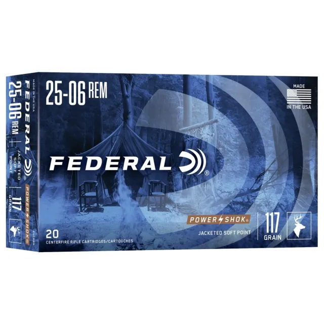 Federal 2506BS Power-Shok 25-06Rem 117gr Jacketed Soft Point 20 Per... - Federal Premium Ammunition - 25-06 Rem