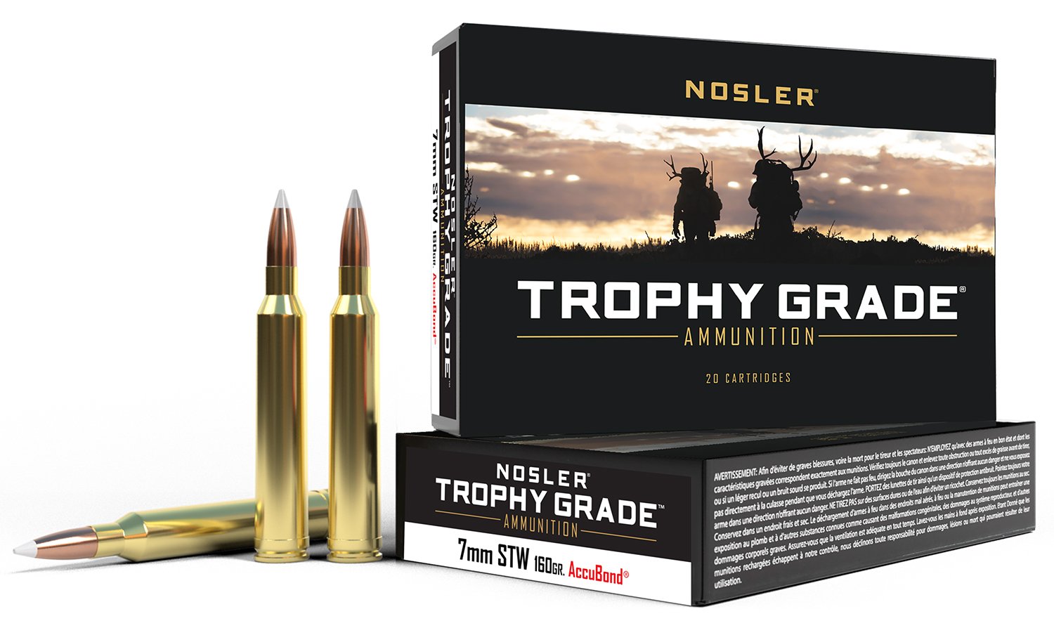 Nosler 60047 Trophy Grade Hunting 7mm STW 160 gr AccuBond 20 Per Box/ 10 Cs - Nosler - 7mm STW