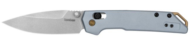 Kershaw 2051 Mini Iridium D2 Spear Point Blade, Stonewash, Gold Accents - Kershaw