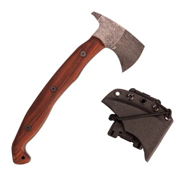 Stroup Spikewblkcer Wood/blk Cera Tomahwk - Stroup Knives