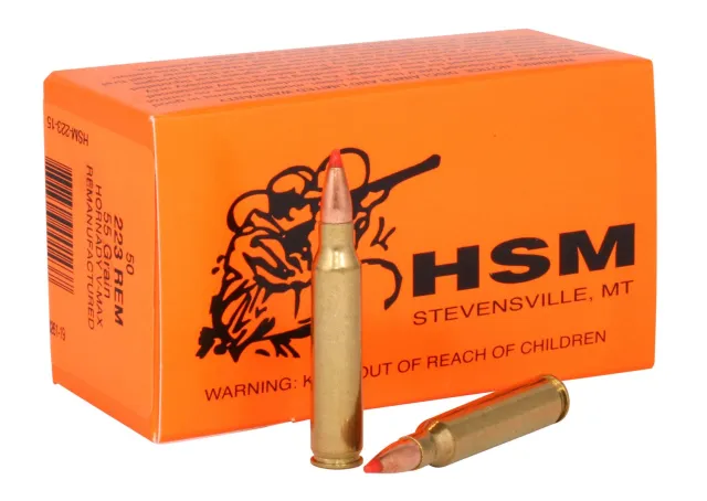 HSM Ammunition Varmint .223 Rem 55gr Hornady V-Max 50/Box 3200fps - HSM Ammunition - 223 Rem