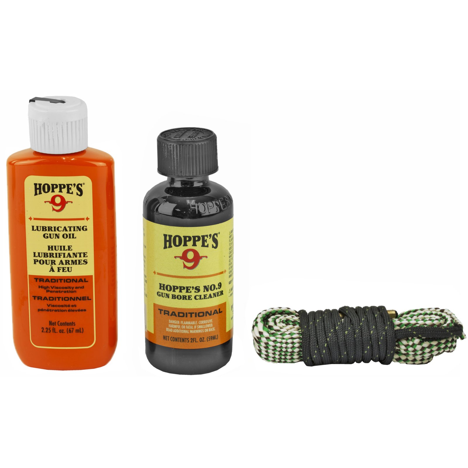 Hoppe's 110030 Cleaning Kit .30 Cal 3 Steps BoreSnake No. 9 Oil - Hoppe's - 30 CAL