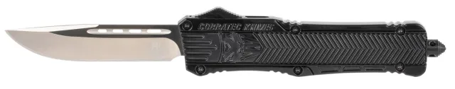 CobraTec LBCTK-1LDNS 3.9" Drop Point D2 Steel OTF Knife Black Handle - CobraTec Knives