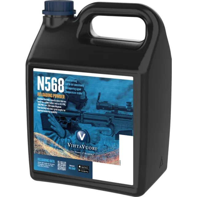 Vihtavuori T86880 N568 Rifle Powder 8lbs - Slow Burning, High Energy - Vihtavuori