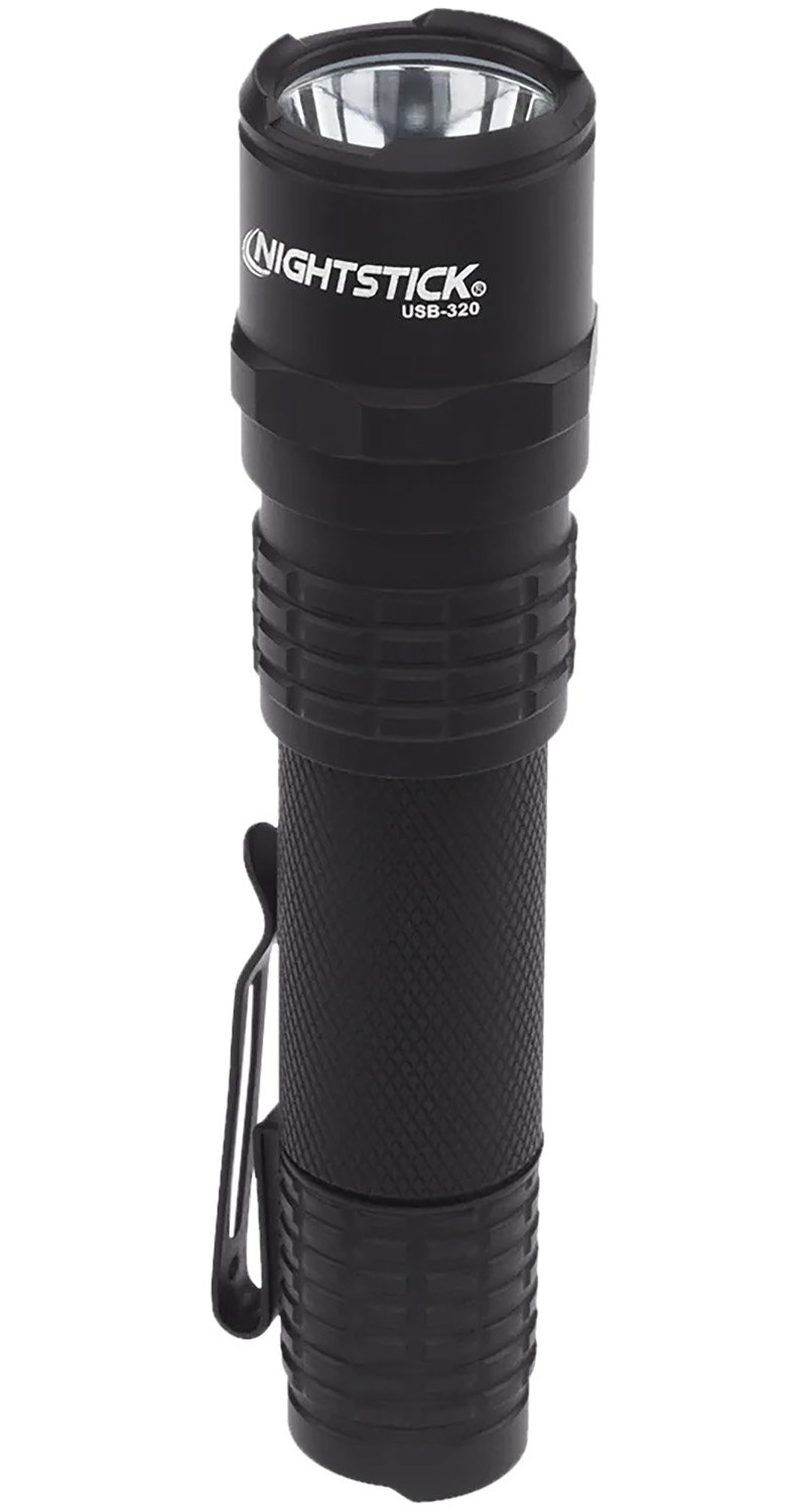 Nightstick USB320 Tactical Black Anodized Hardcoat Aluminum White Cree LED Flashlight 320 Lumens 111 Meters Range - NightStick - 320 LUMENS