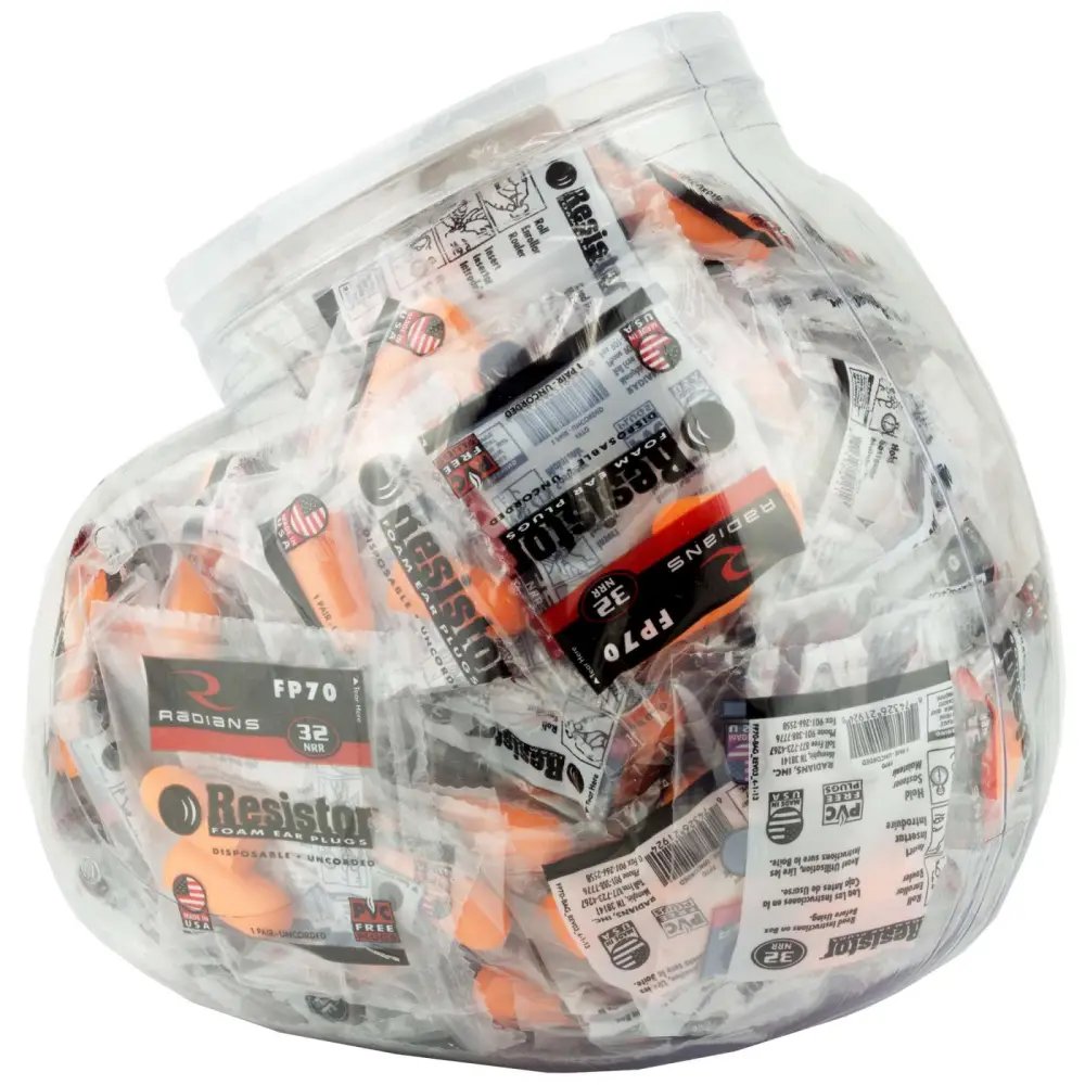 Radians FP8000RD/100 Orange Tapered Foam Ear Plugs 32 dB 100 Count - Radians