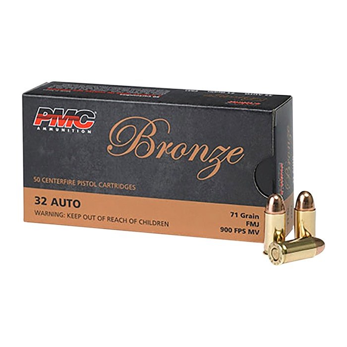 PMC Bronze 32A 32 Auto 71 Grain Full Metal Jacket 50 Per Box - PMC - 32 Auto