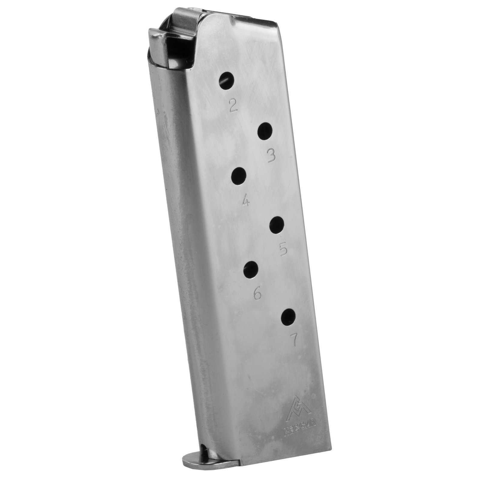 Buy Mec-Gar MGCG4507N 7rd 45 ACP 1911 Magazine Nickel Stainless Steel online